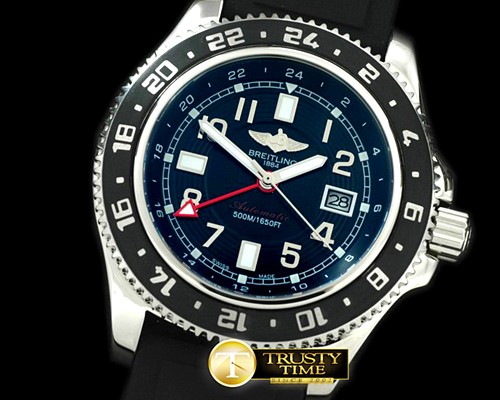 브라이틀링 Abyss GMT SS/RU Black Asian 2813 -BSW0166B