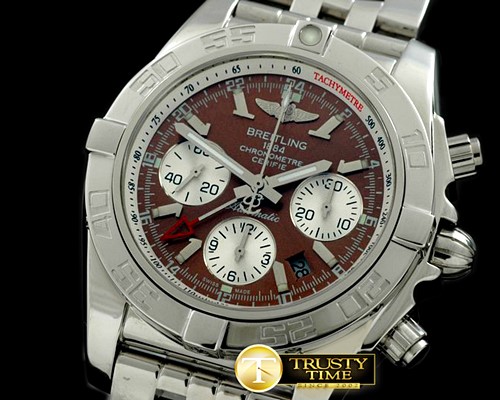 브라이틀링 Chronomat B01 GMT SS/SS Brown Stick A7750 -BSW0171B