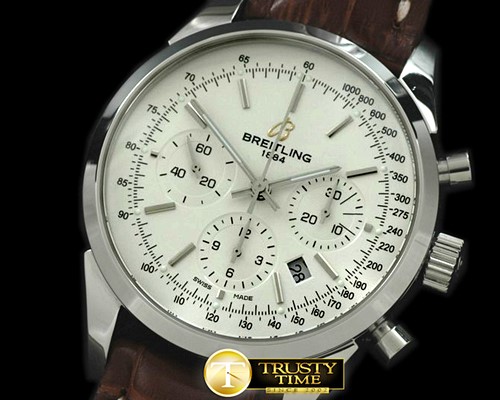 브라이틀링 TransOcean Chrono Men SS/LE White A7750 28800bph -BSW0172A