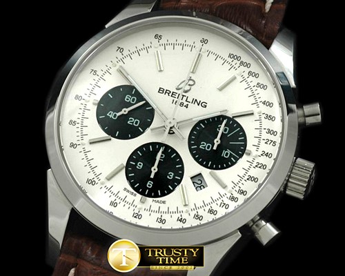 브라이틀링 TransOcean Chrono Men SS/LE White A7750 28800bph -BSW0172B
