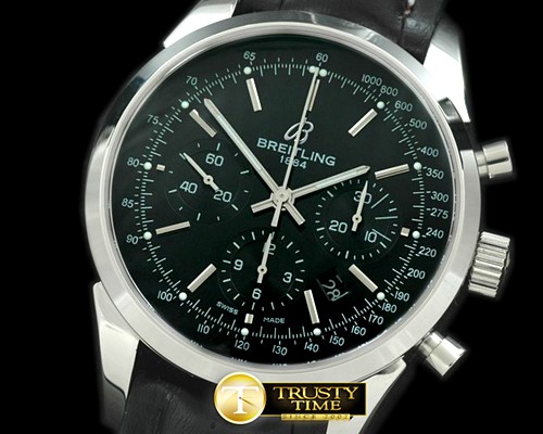 브라이틀링 TransOcean Chrono Men SS/LE Black A7750 28800bph -BSW0172C