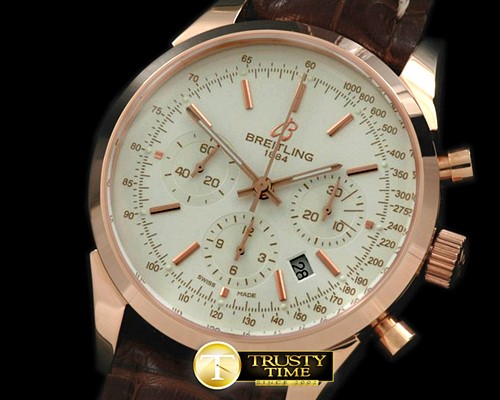 브라이틀링 TransOcean Chrono Men RG/LE White A7750 28800bph -BSW0173A
