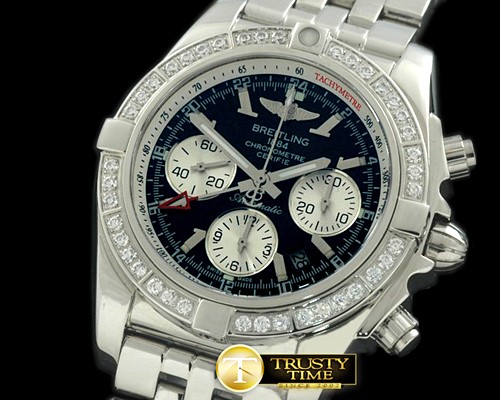 브라이틀링 Chronomat B01 GMT SS/SS Black Stick A7750 -BSW0178B