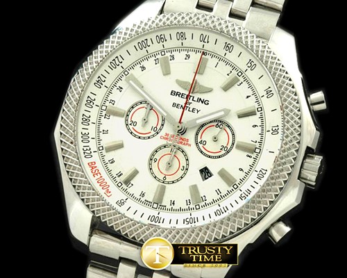 브라이틀링 Bentley Barnato Chrono SS/SS White A7750 Sec@3 -BSW0179A