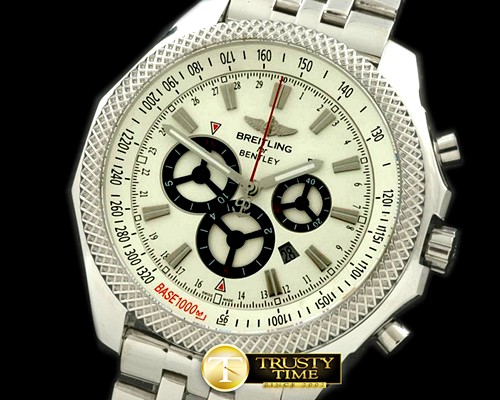 브라이틀링 Bentley Barnato Chrono SS/SS White A7750 Sec@3 -BSW0180A
