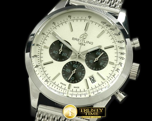 브라이틀링 TransOcean Chrono SS/SS White Jap OS20 Qtz -BSW0184A