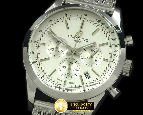 브라이틀링 TransOcean Chrono SS/SS White Jap OS20 Qtz -BSW0184B