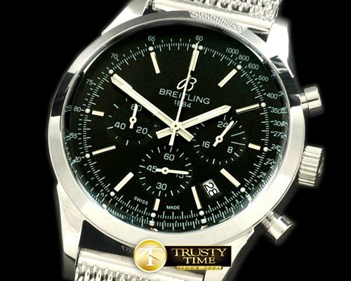 브라이틀링 TransOcean Chrono SS/SS Black Jap OS20 Qtz -BSW0184C