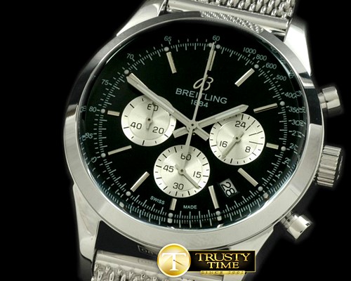 브라이틀링 TransOcean Chrono SS/SS Black Jap OS20 Qtz -BSW0184D