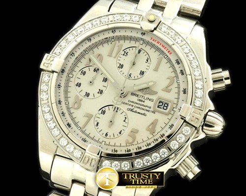 브라이틀링 Chronomat Evo SS White Num A7750 28800bph -BSW0193A