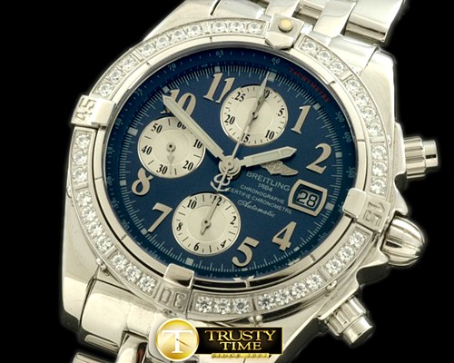 브라이틀링 Chronomat Evo SS Blue Num A7750 28800bph -BSW0193E