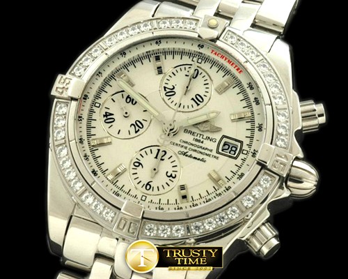 브라이틀링 Chronomat Evo SS White Sticks A7750 28800bph -BSW0193I