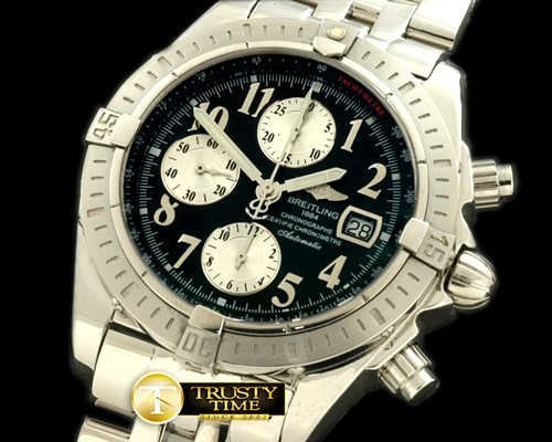 브라이틀링 Chronomat Evo SS/SS Black Num A7750 28800bph -BSW0195B