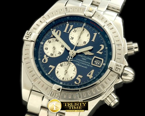 브라이틀링 Chronomat Evo SS/SS Blue Num A7750 28800bph -BSW0195E