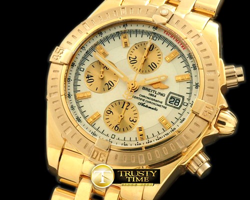 브라이틀링 Chronomat Evo YG/YG White Sticks A7750 28800bph -BSW0196A