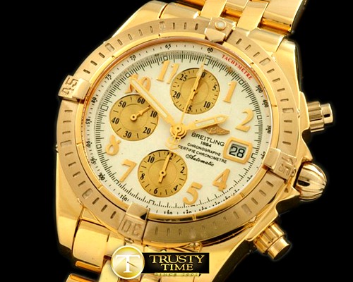 브라이틀링 Chronomat Evo YG/YG White Num A7750 28800bph -BSW0196B