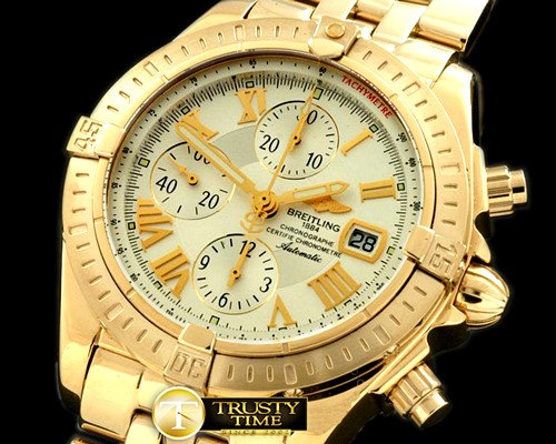 브라이틀링 Chronomat Evo YG/YG White Roman A7750 28800bph -BSW0196C