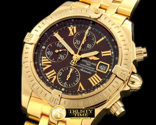 브라이틀링 Chronomat Evo YG/YG Brown Roman A7750 28800bph -BSW0196H