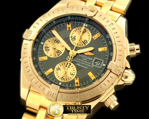 브라이틀링 Chronomat Evo YG/YG Grey Sticks A7750 28800bph -BSW0196K