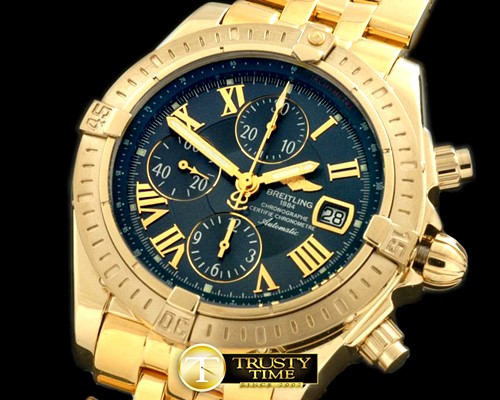 브라이틀링 Chronomat Evo YG/YG Blue Roman A7750 28800bph -BSW0196M
