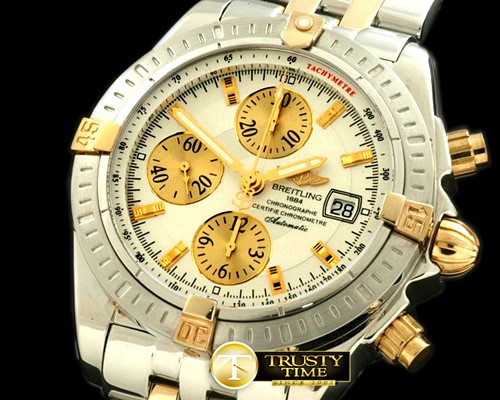 브라이틀링 Chronomat Evo SS/YG White Sticks A7750 28800bph -BSW0197A