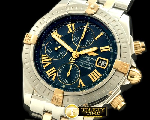 브라이틀링 Chronomat Evo SS/YG Blue Roman A7750 28800bph -BSW0197I