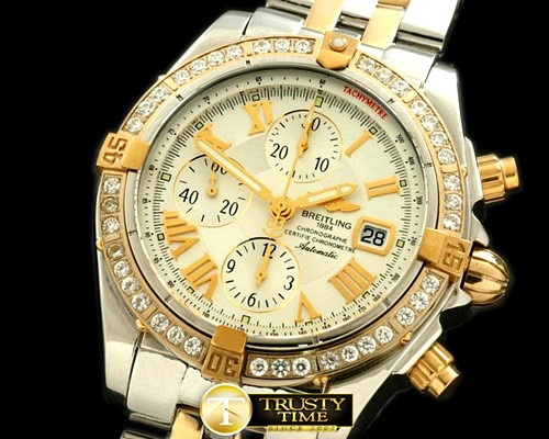브라이틀링 Chronomat Evo SS/YG White Roman A7750 28800bph -BSW0198B