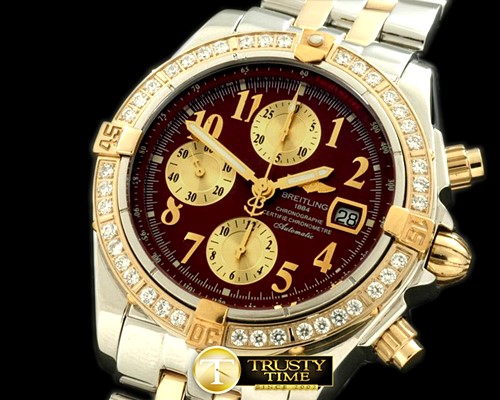 브라이틀링 Chronomat Evo SS/YG Brown Num A7750 28800bph -BSW0198D
