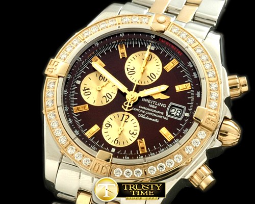 브라이틀링 Chronomat Evo SS/YG Brown Sticks A7750 28800bph -BSW0198F