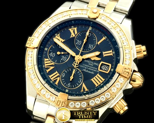 브라이틀링 Chronomat Evo SS/YG Blue Roman A7750 28800bph -BSW0198L