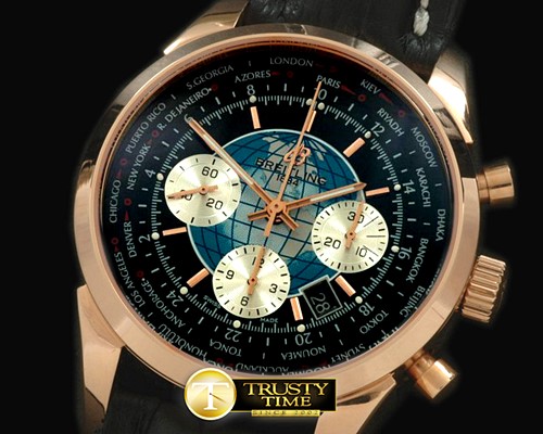 브라이틀링 TransOcean Unitime Chrono RG/LE Black A7750 -BSW0206