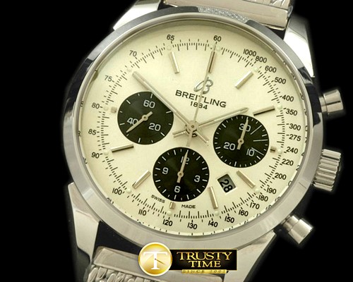 브라이틀링 TransOcean Chrono Men SS/ME White A7750 28800 -BSW0210