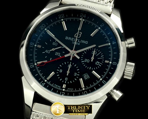 브라이틀링 TransOcean Chrono/GMT Men SS/ME Black A7750 28800 -BSW0230B
