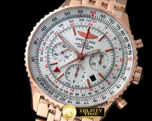 브라이틀링 Navitimer GMT RG/RG White A7750 -BSW0284A