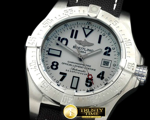 브라이틀링 Seawolf SS/LE White Num Asian 2813 21J -BSW0288A