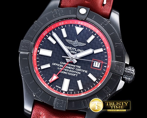 브라이틀링 Avenger GMT 43mm PVD/LE Black CF Sticks Asia 2836 -BSW0320B