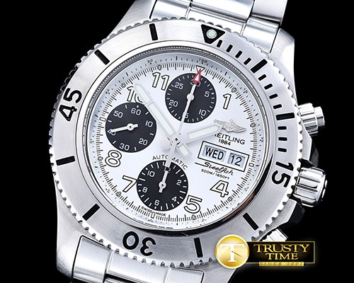 브라이틀링 SuperOcean SteelFish Chrono SS/SS Wht/Blk A7750 -BSW0332A