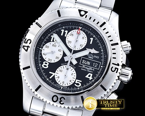 브라이틀링 SuperOcean SteelFish Chrono SS/SS Blk/Wht A7750 -BSW0332B