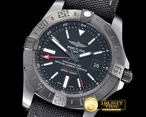 브라이틀링 Avenger II GMT BlackSteel DLC/TI/NY Black GF A2836 -BSW0336D