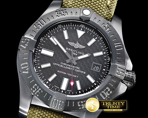 브라이틀링 Avenger II Seawolf DLC/NY Black CF ANF Asia 2836 -BSW0338A