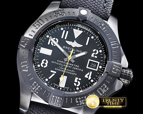 브라이틀링 Avenger II Seawolf DLC/NY Black/Yllw ANF Asia 2836 -BSW0338C