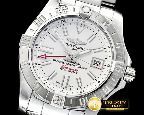 브라이틀링 Avenger II GMT A3239011 SS/SS White GF A2836 -BSW0347B