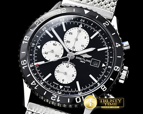 브라이틀링 Chronoliner 46mm GMT SS/SS Black/White Asia 7750 -BSW0348B