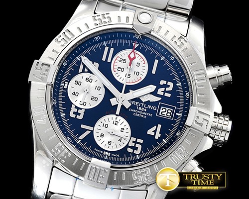 브라이틀링 Avenger II Chronograph 43mm SS/SS Blue GF A7750 -BSW0350C
