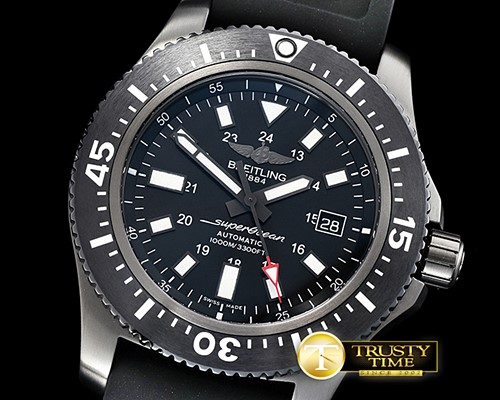 브라이틀링 SuperOcean 44 BlackSteel DLC/RU Blk/Stk GF Asia 2824 -BSW0355