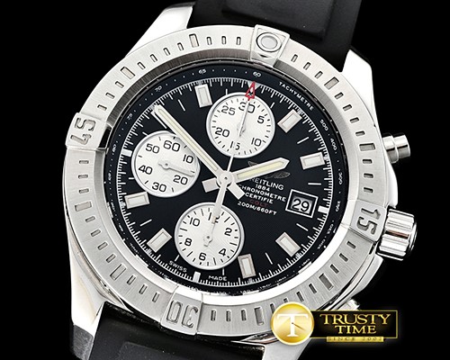 브라이틀링 Colt 44mm Chronograph Automatic SS/RU Black/Stk A7750 -BSW0357C