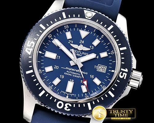 브라이틀링 SuperOcean 44 Stainless SS/RU Blue/Stk GF Asia 2824 -BSW0359C