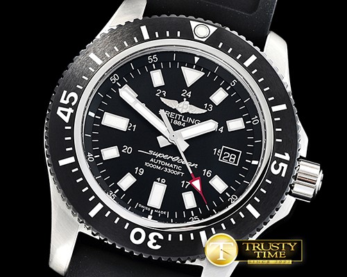 브라이틀링 SuperOcean 44 Stainless SS/RU Black/Stk GF Asia 2824 -BSW0360A