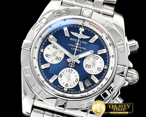 브라이틀링 Chronomat B01 SS/SS Blue/Stick GF Asia 7750 Mod -BSW0362A