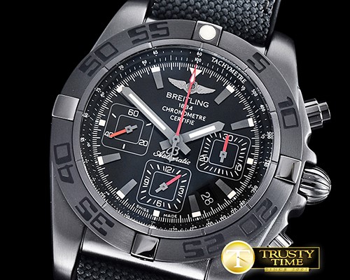 브라이틀링 Chronomat B01 DLC/RU Black/Stick GF Asia 7750 Mod -BSW0373